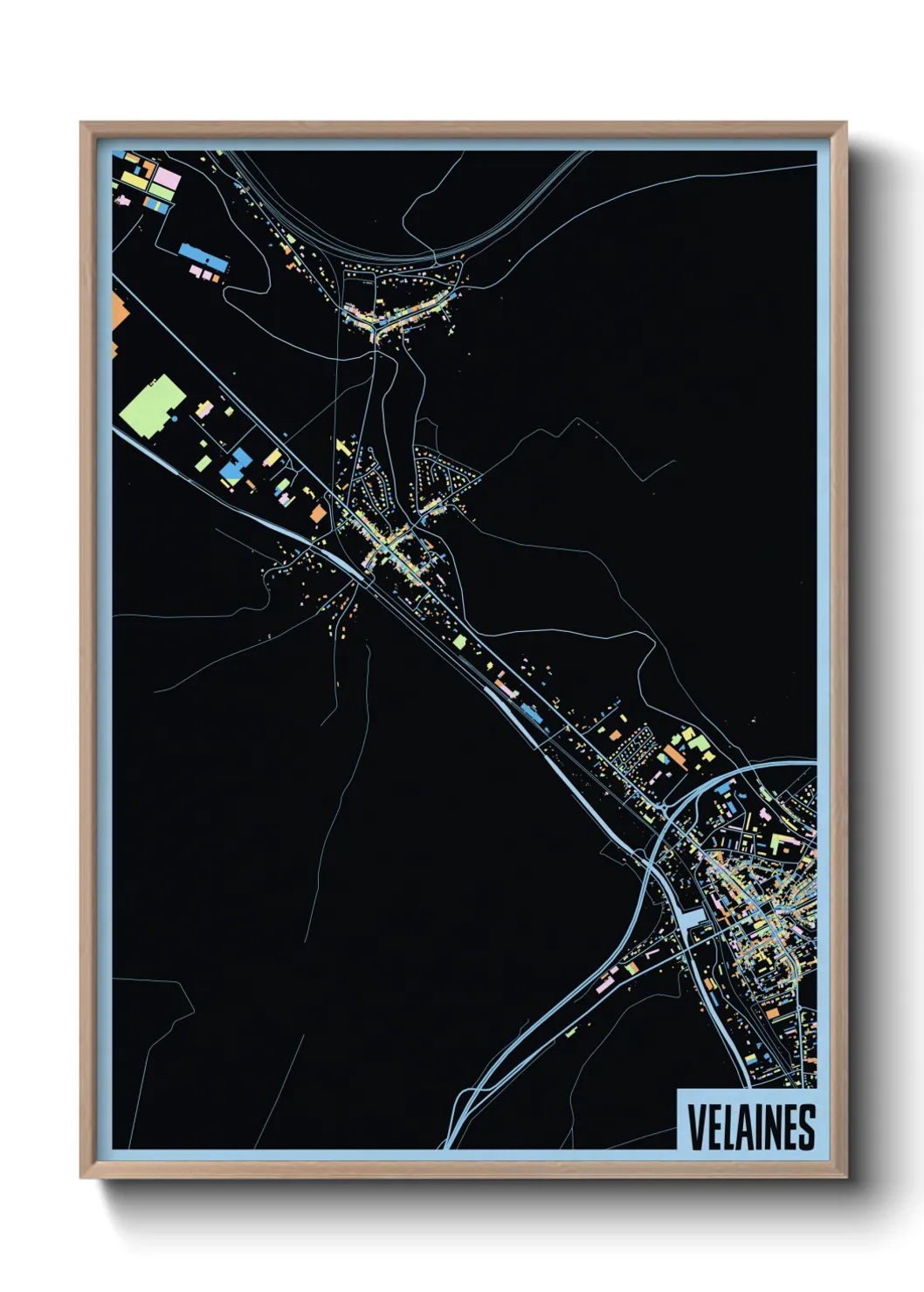 Une affiche de carte sur Velaines