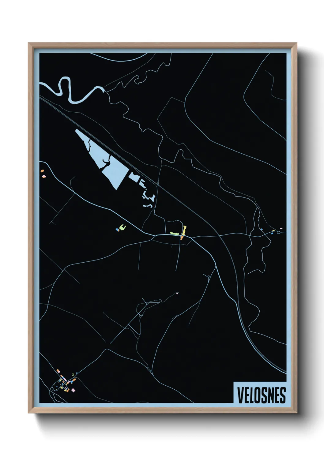 Une affiche de carte sur Velosnes