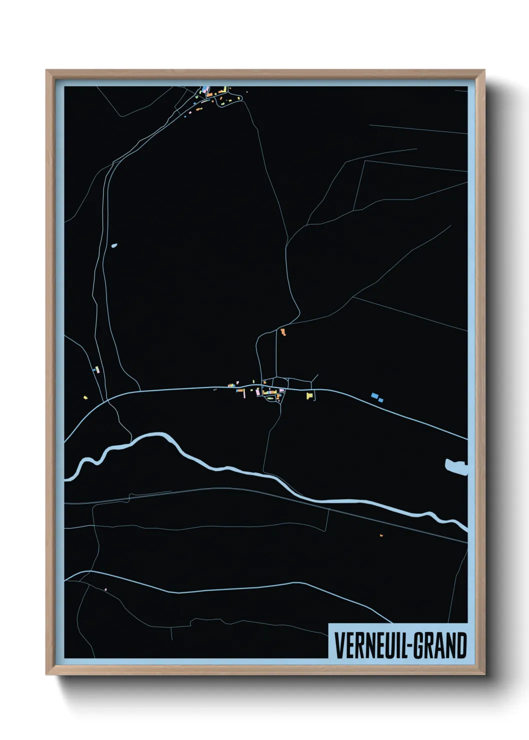 Une affiche de carte sur Verneuil-Grand