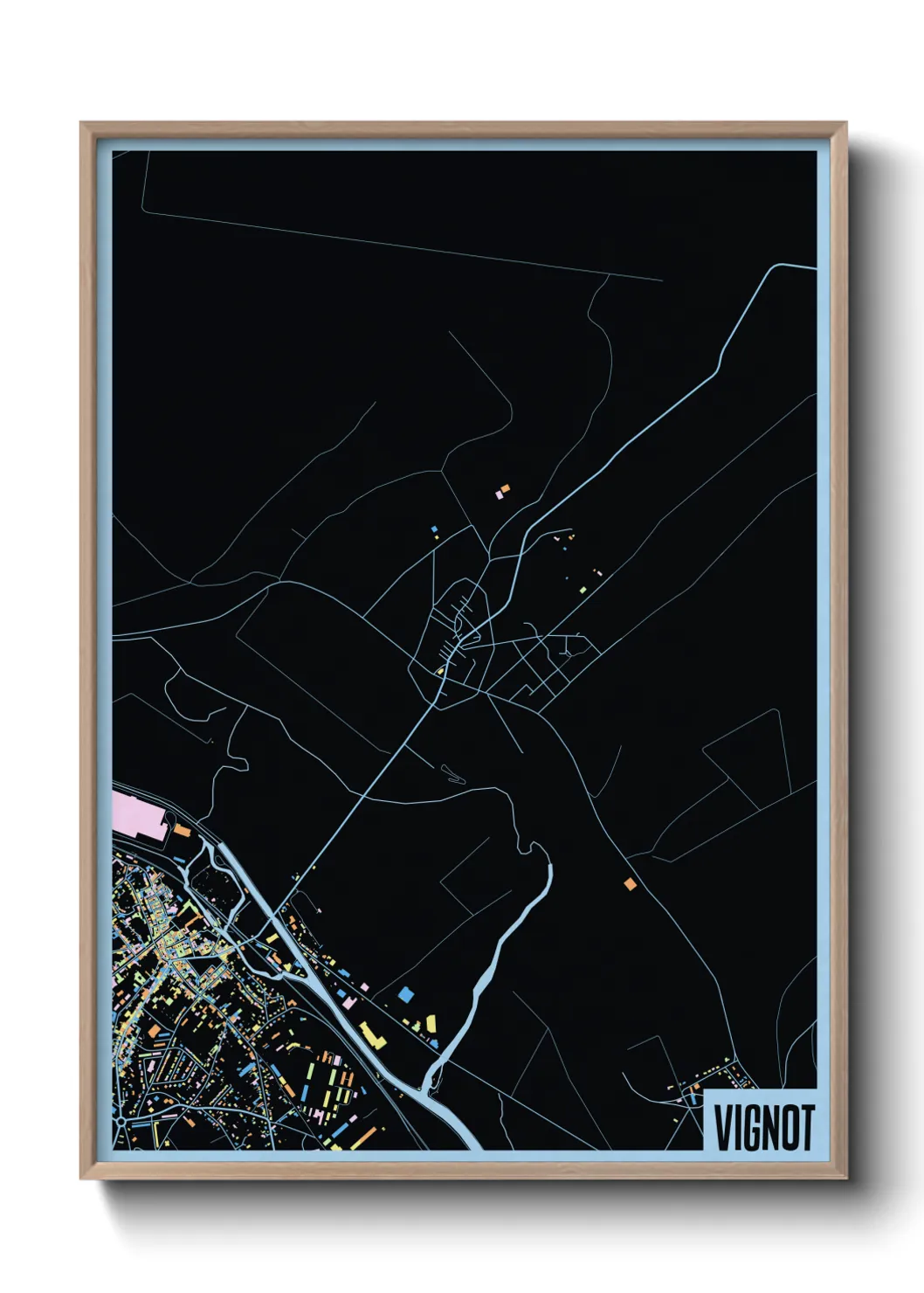 Une affiche de carte sur Vignot