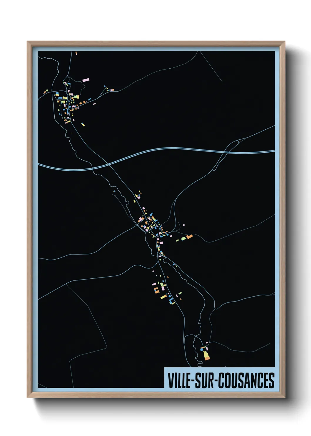 Une affiche de carte sur Ville-sur-Cousances