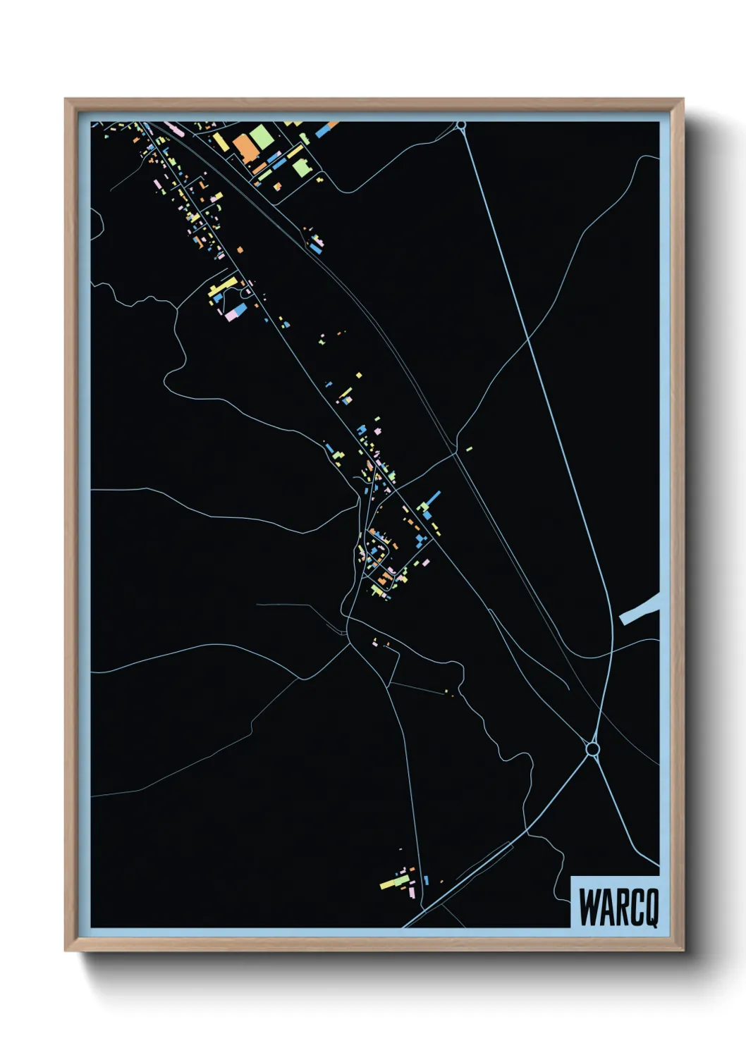 Une affiche de carte sur Warcq