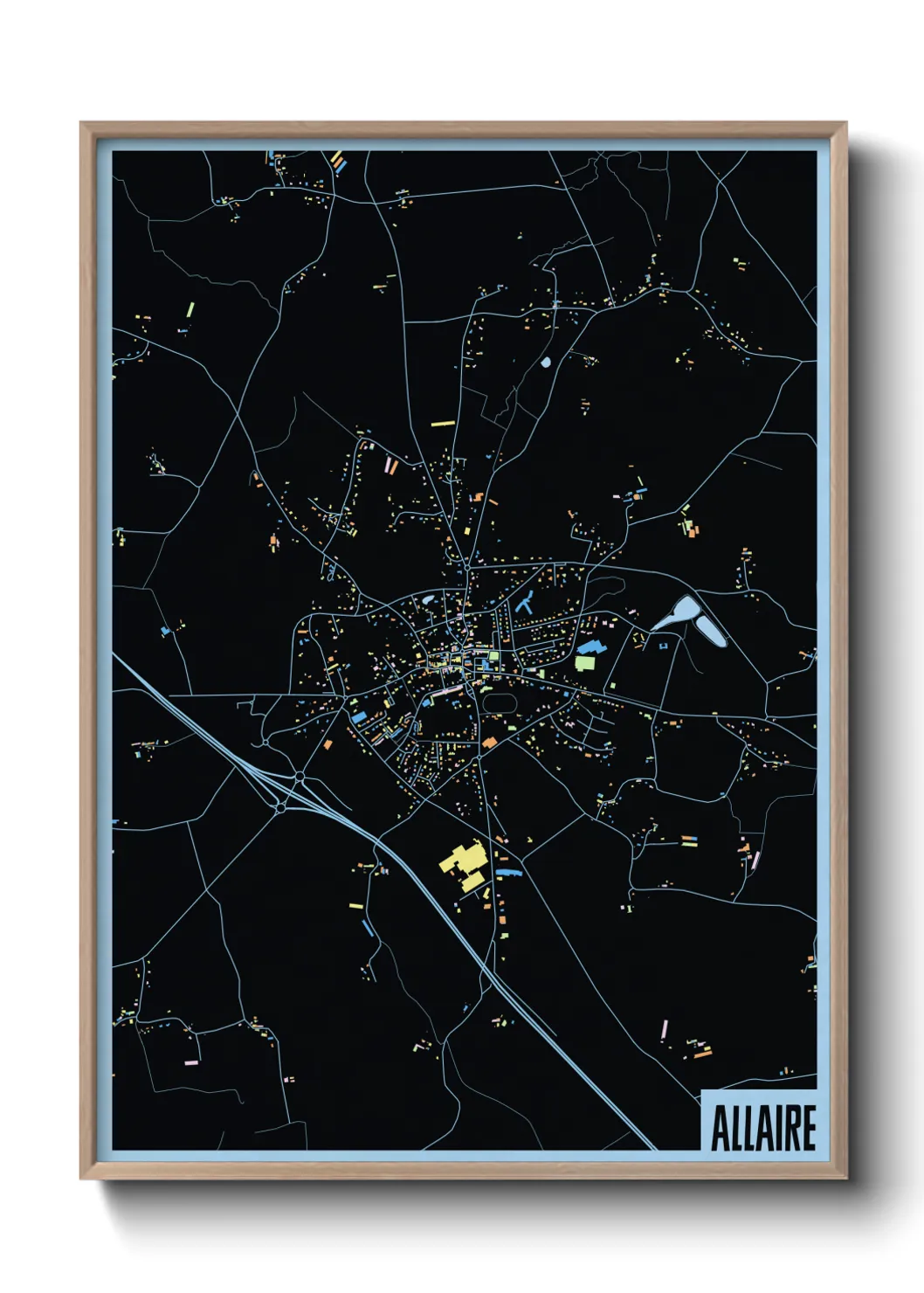 Une affiche de carte sur Allaire