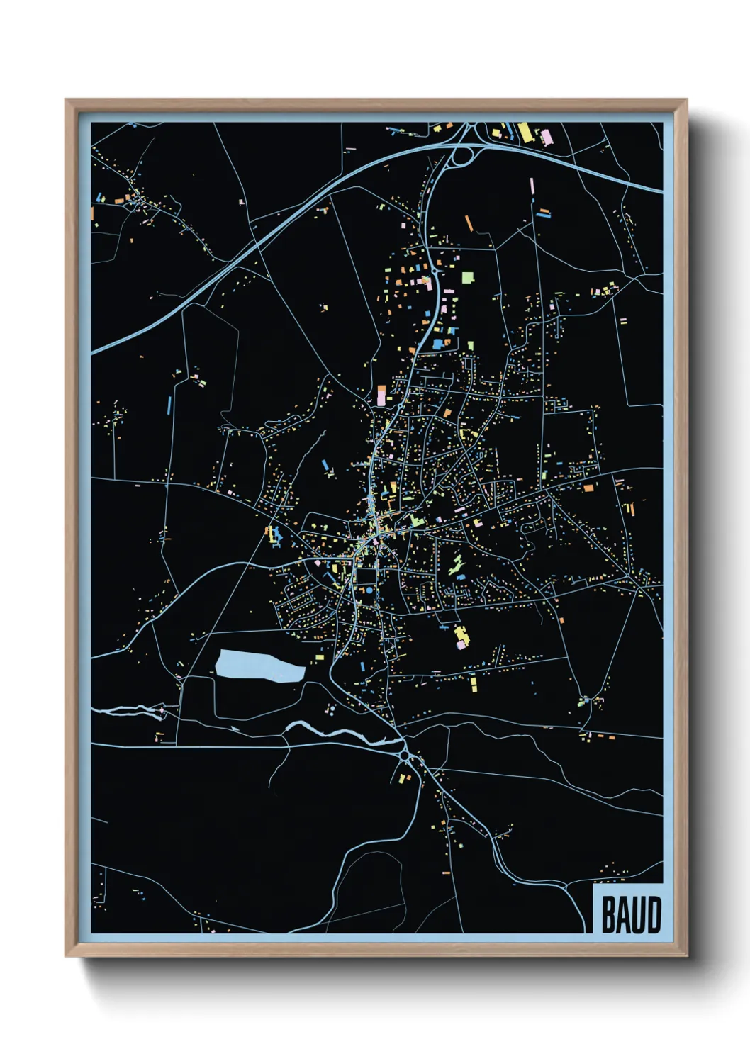 Une affiche de carte sur Baud