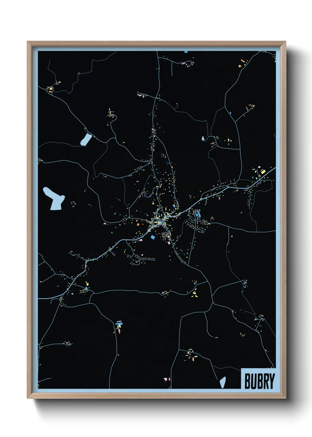 Une affiche de carte sur Bubry