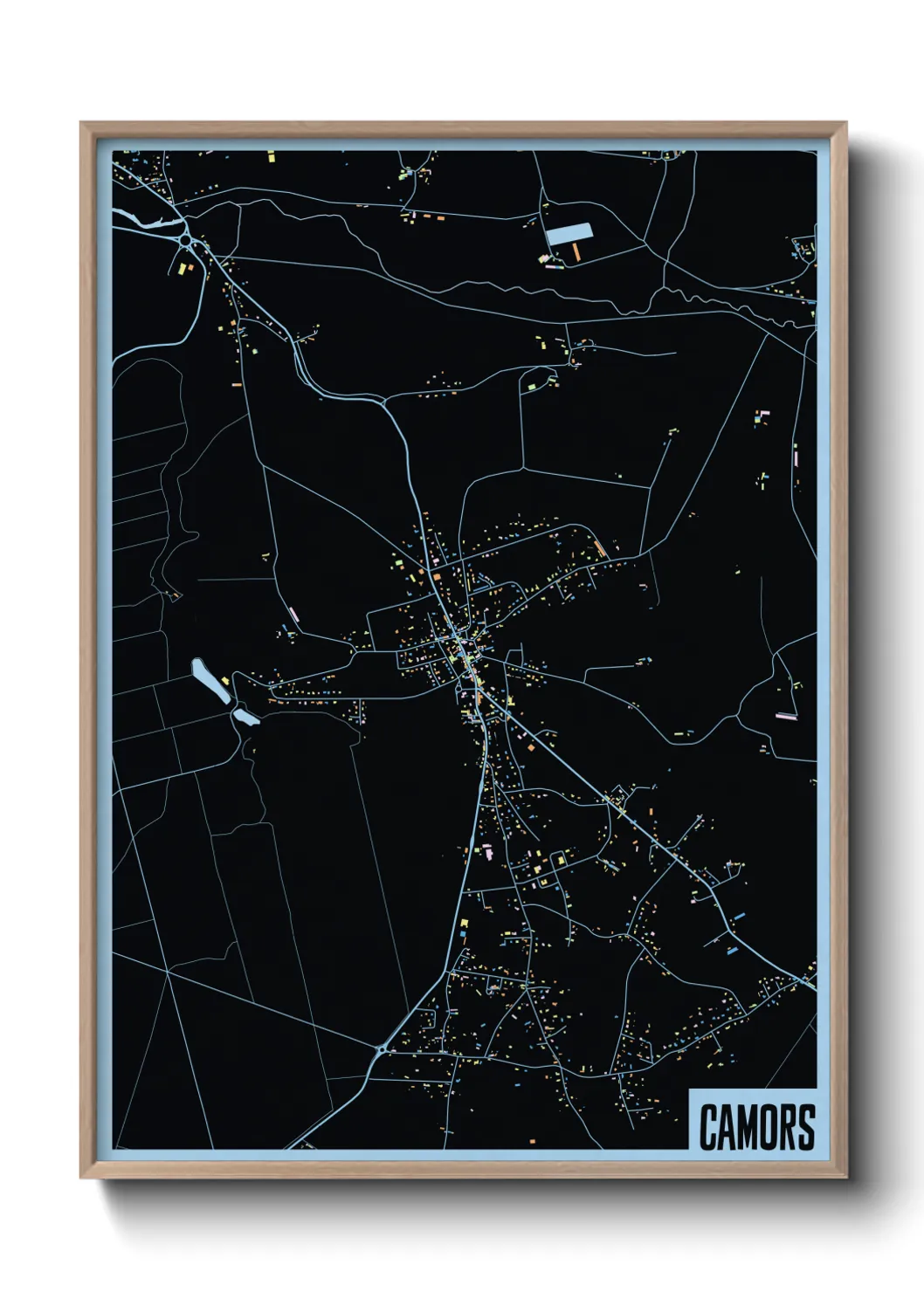 Une affiche de carte sur Camors