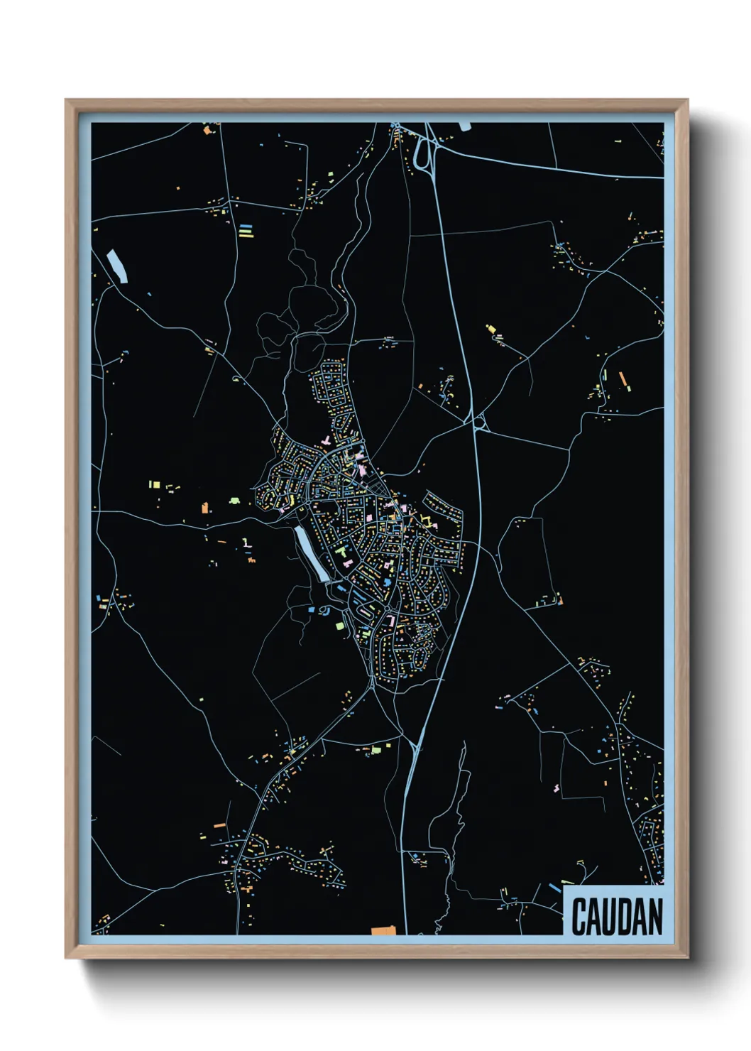 Une affiche de carte sur Caudan