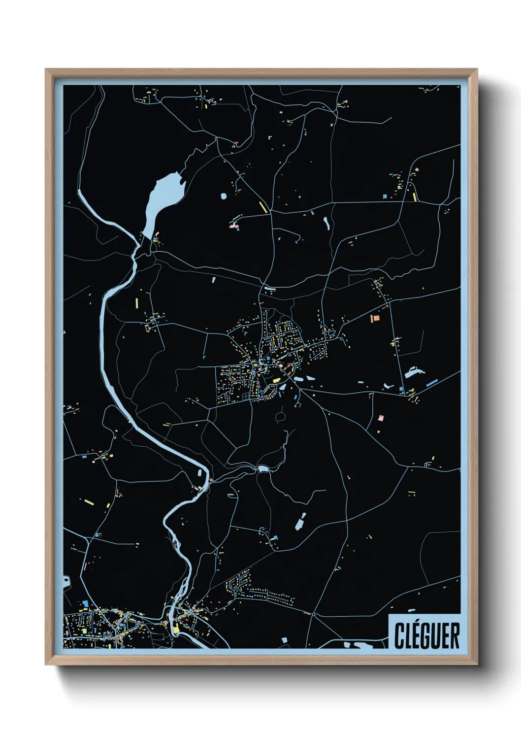 Une affiche de carte sur Cléguer