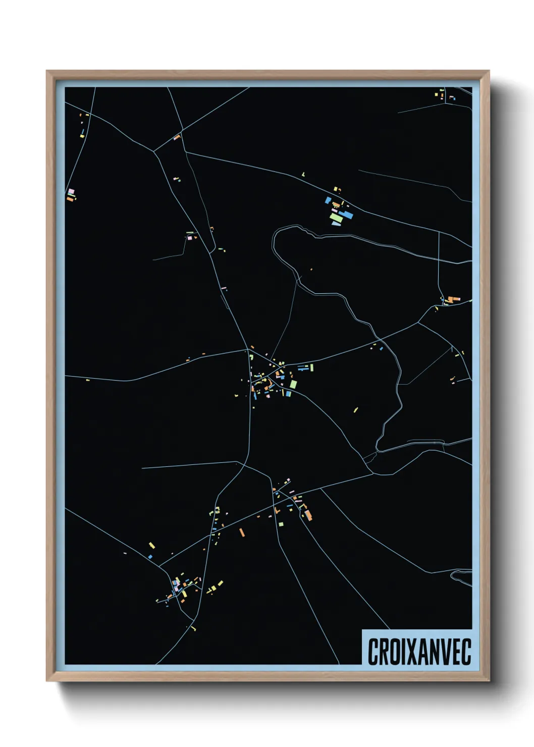 Une affiche de carte sur Croixanvec