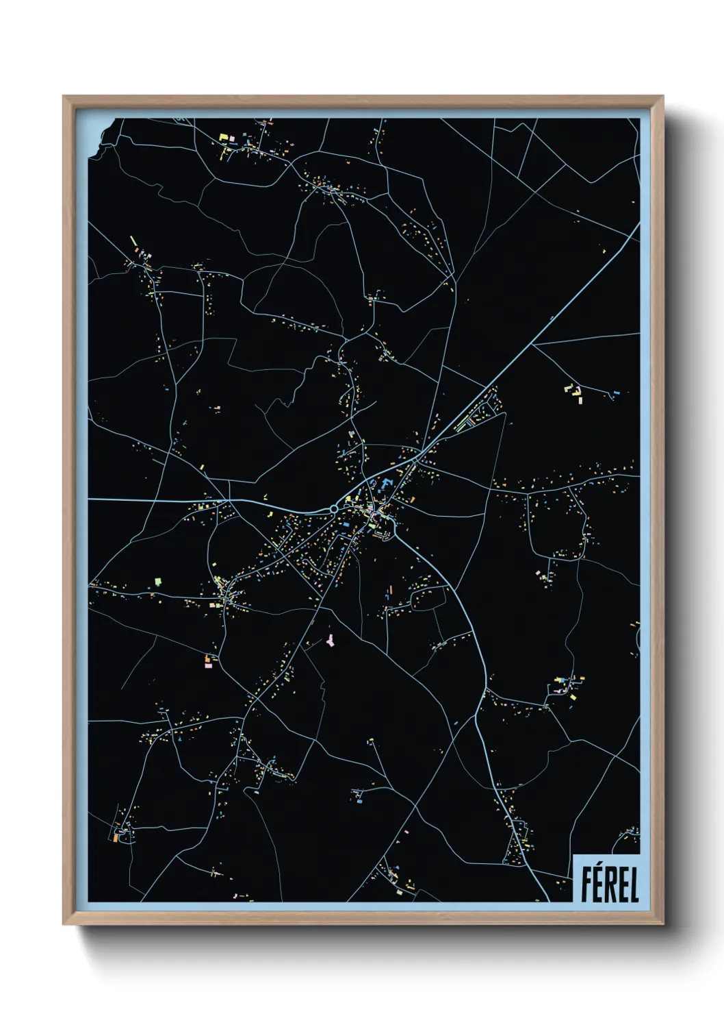 Une affiche de carte sur Férel