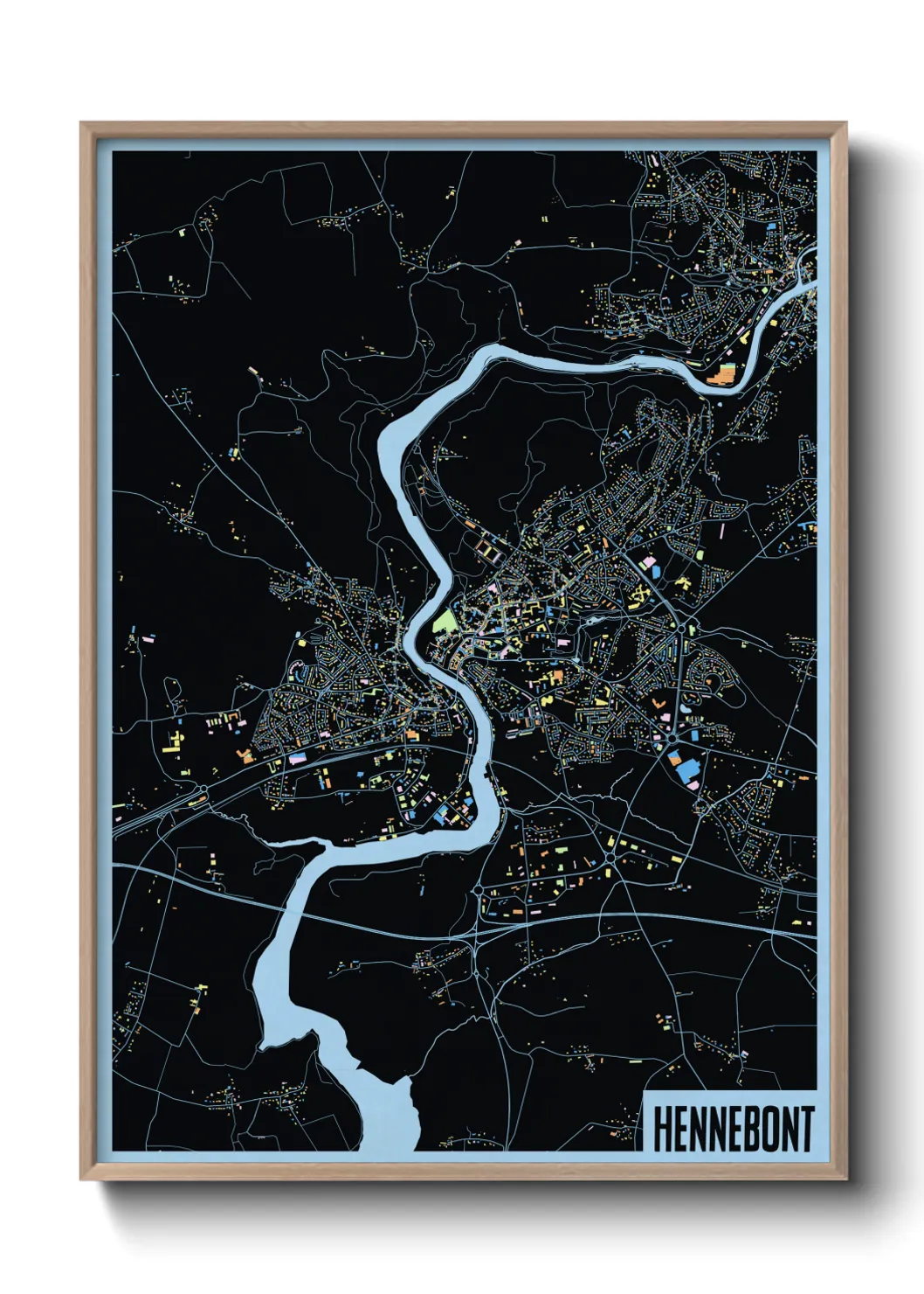 Une affiche de carte sur Hennebont