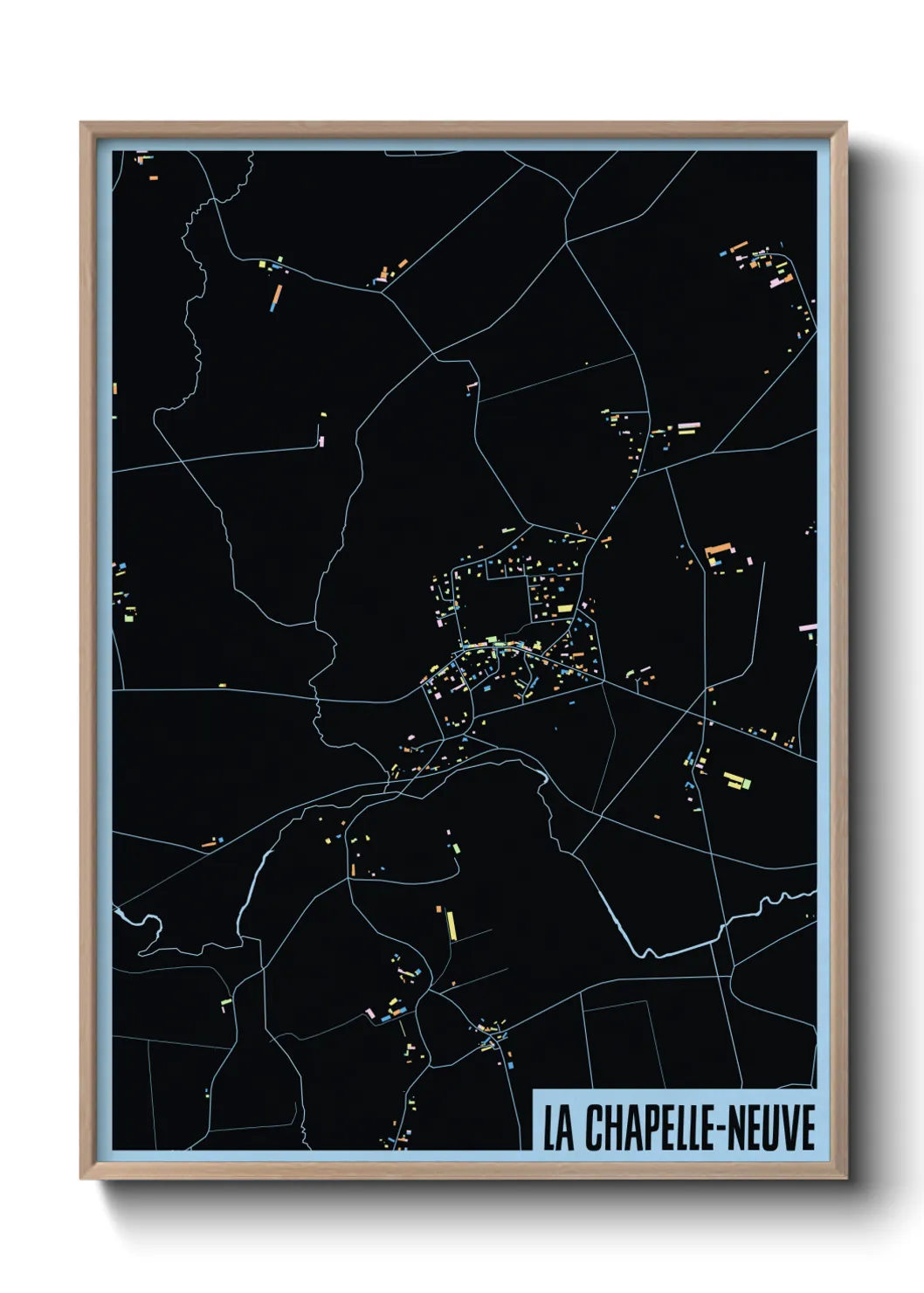 Une affiche de carte sur La Chapelle-Neuve