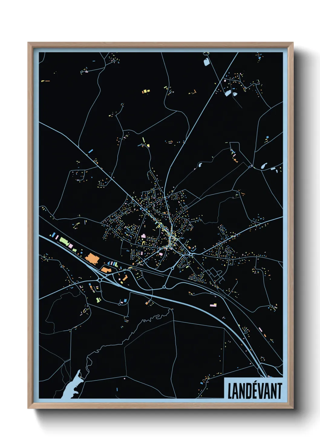 Une affiche de carte sur Landévant