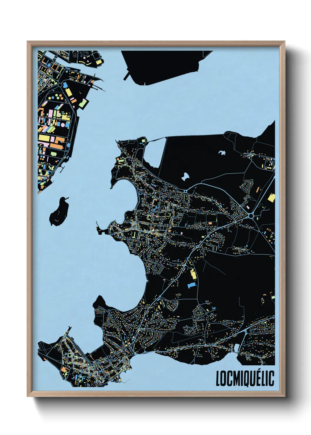 Une affiche de carte sur Locmiquélic