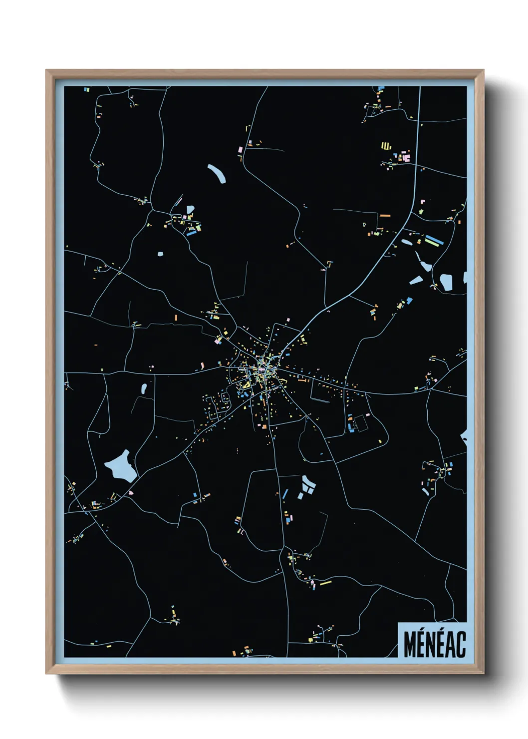 Une affiche de carte sur Ménéac