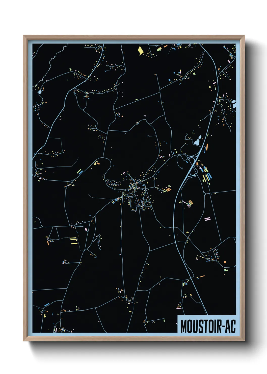 Une affiche de carte sur Moustoir-Ac