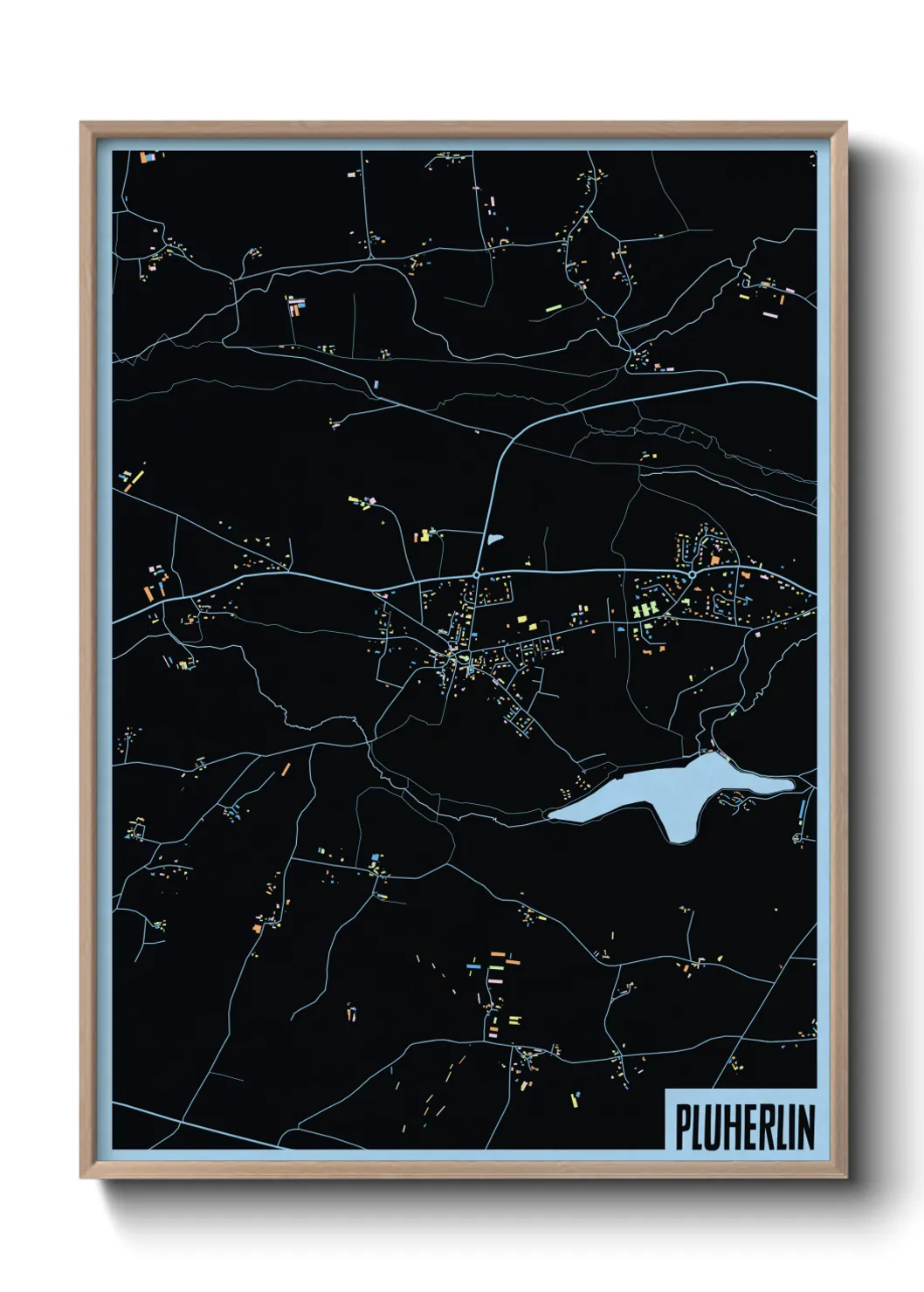 Une affiche de carte sur Pluherlin