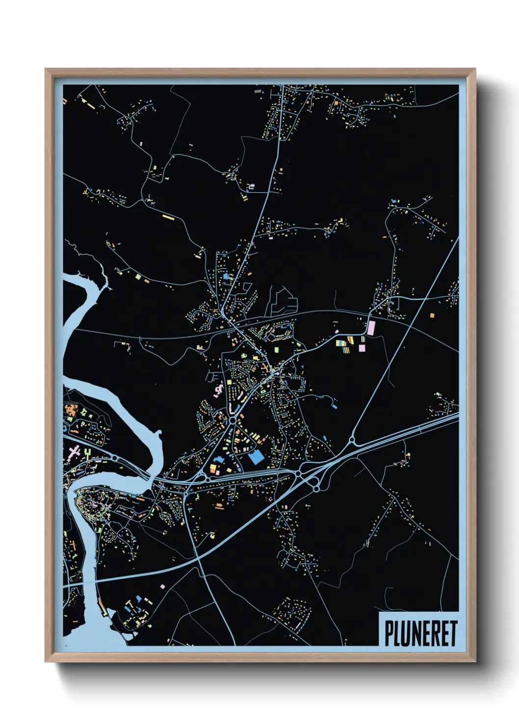 Une affiche de carte sur Pluneret