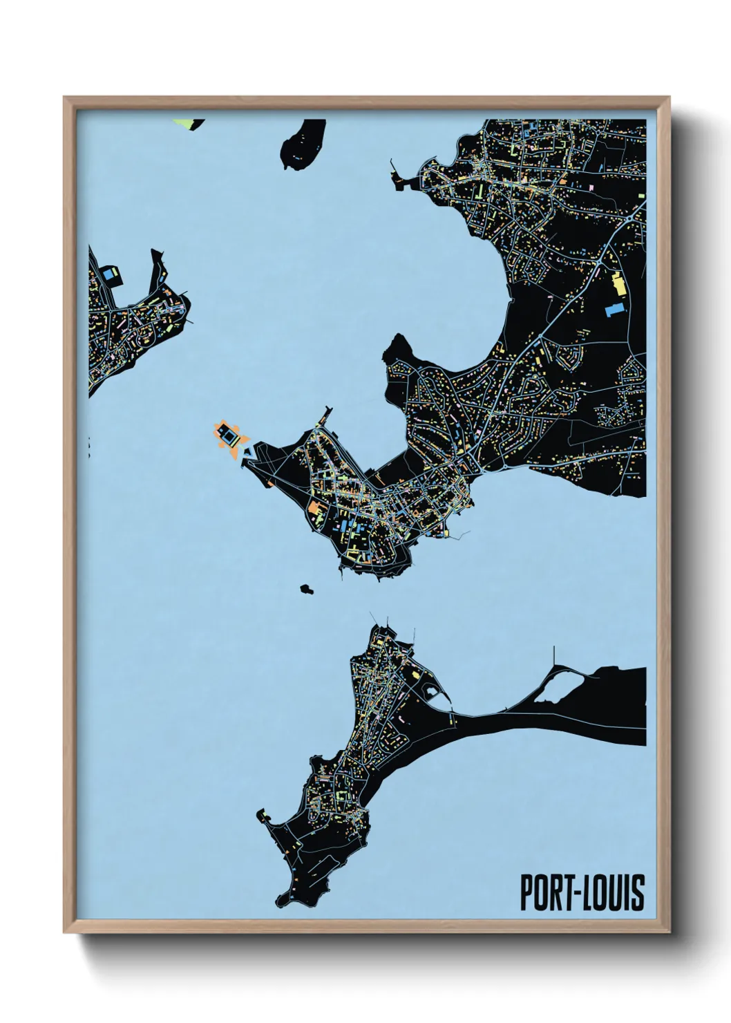 Une affiche de carte sur Port-Louis