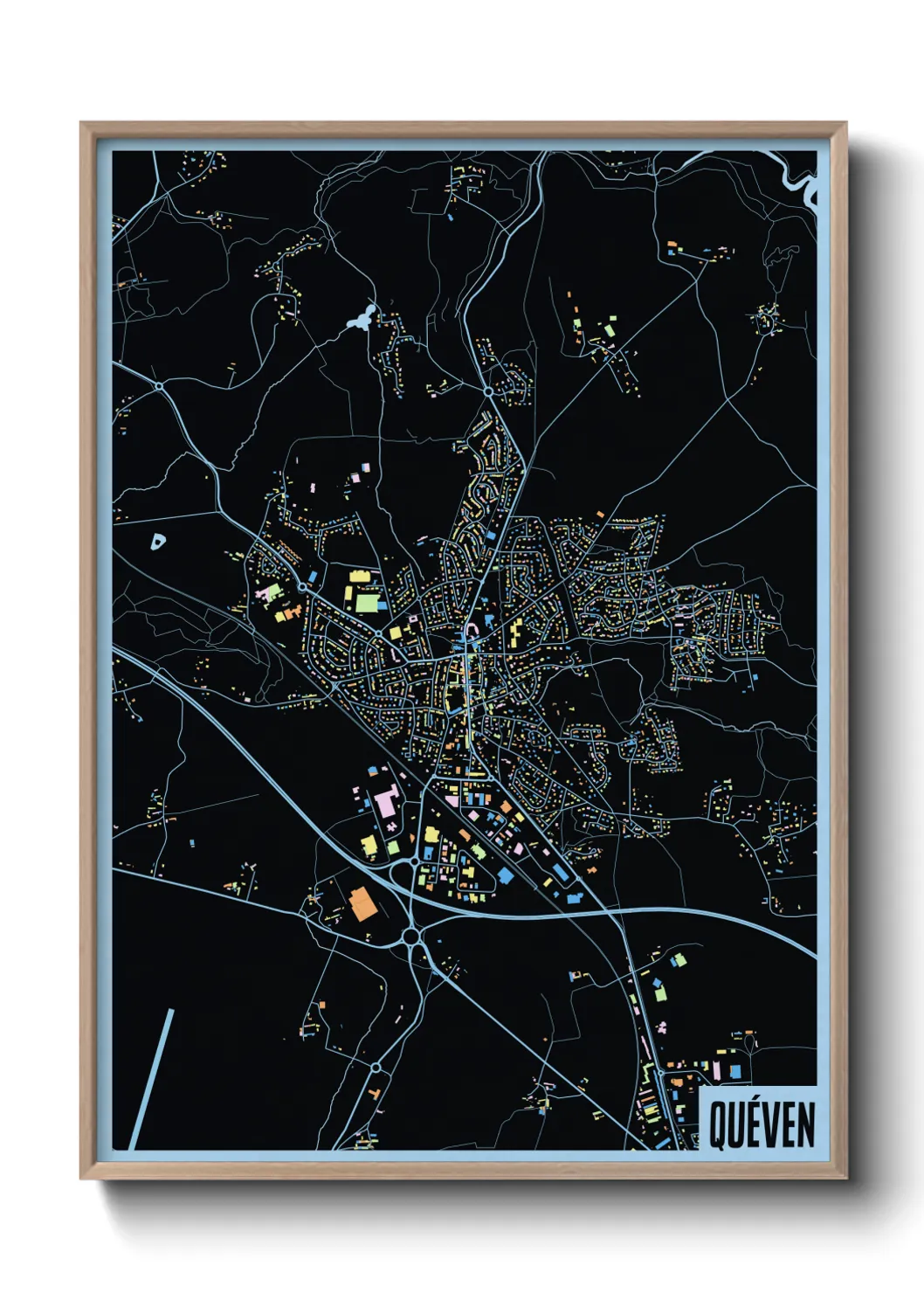 Une affiche de carte sur Quéven