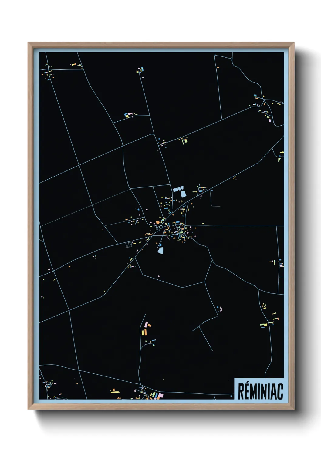 Une affiche de carte sur Réminiac
