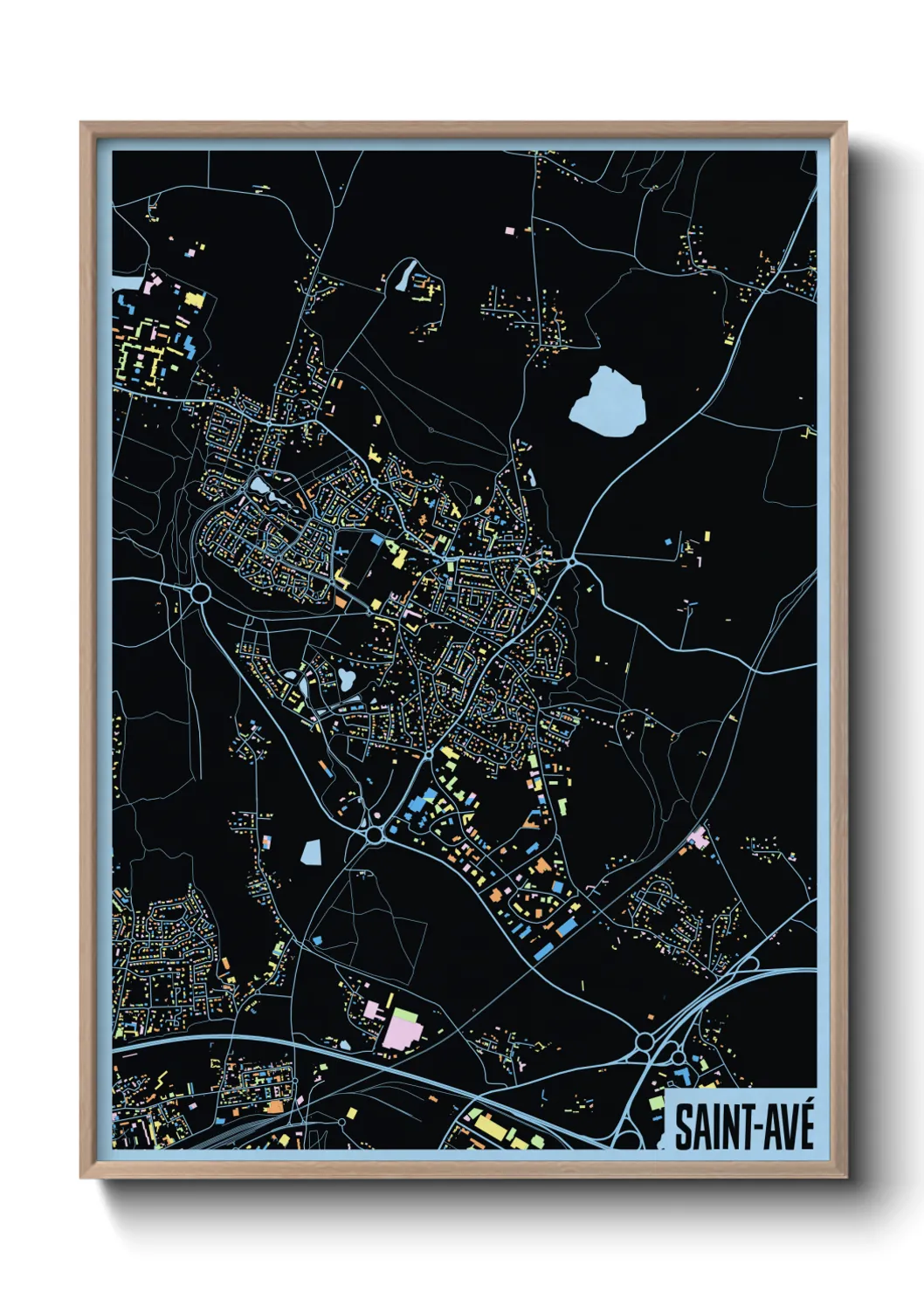 Une affiche de carte sur Saint-Avé