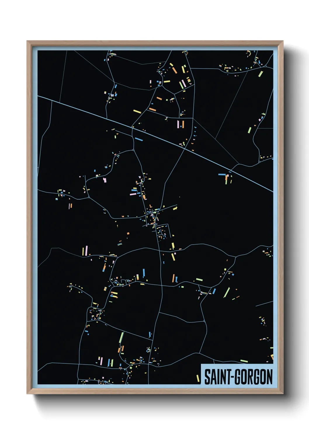 Une affiche de carte sur Saint-Gorgon