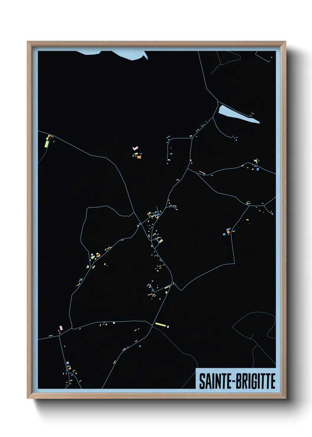 Une affiche de carte sur Sainte-Brigitte