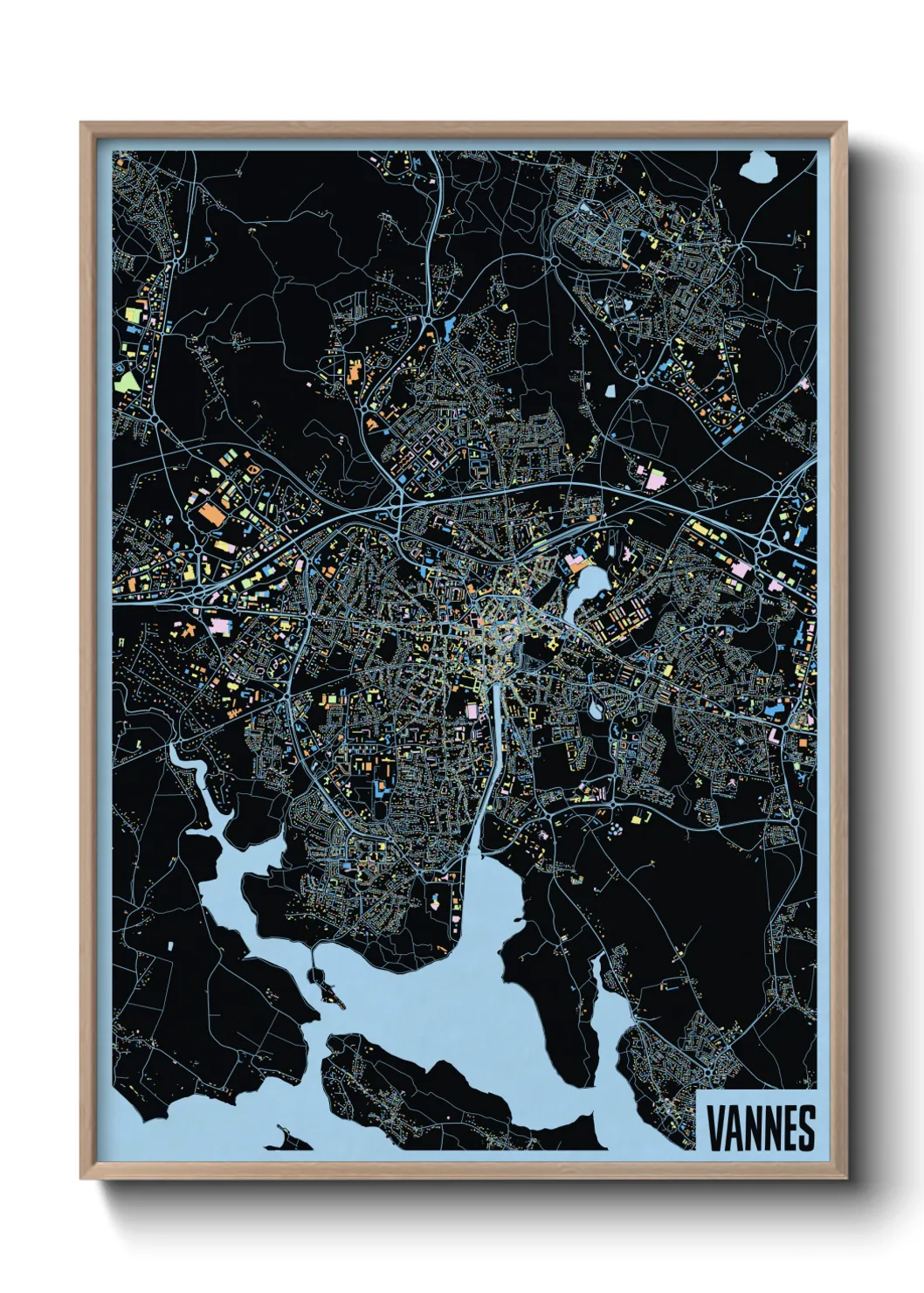 Une affiche de carte sur Vannes