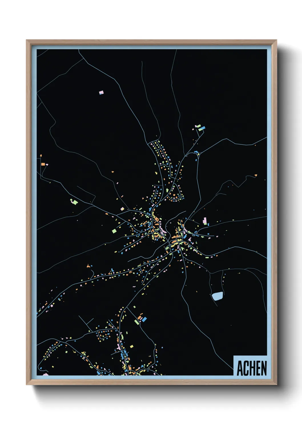 Une affiche de carte sur Achen