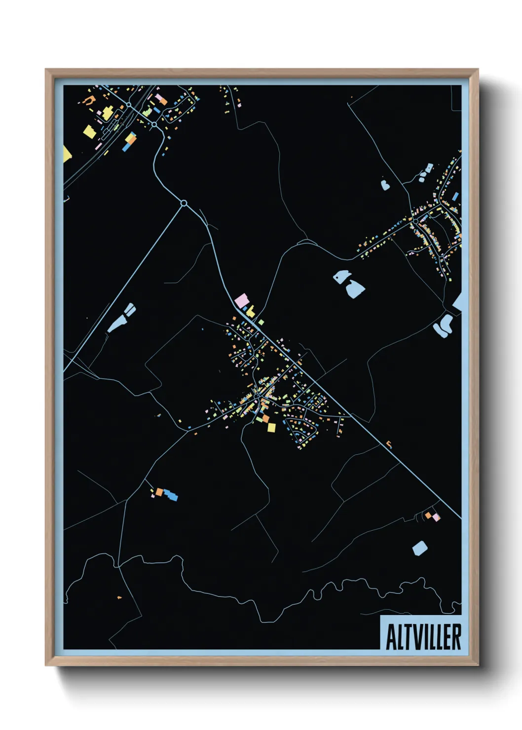 Une affiche de carte sur Altviller