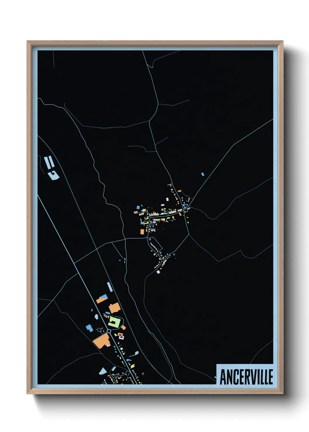 Une affiche de carte sur Ancerville