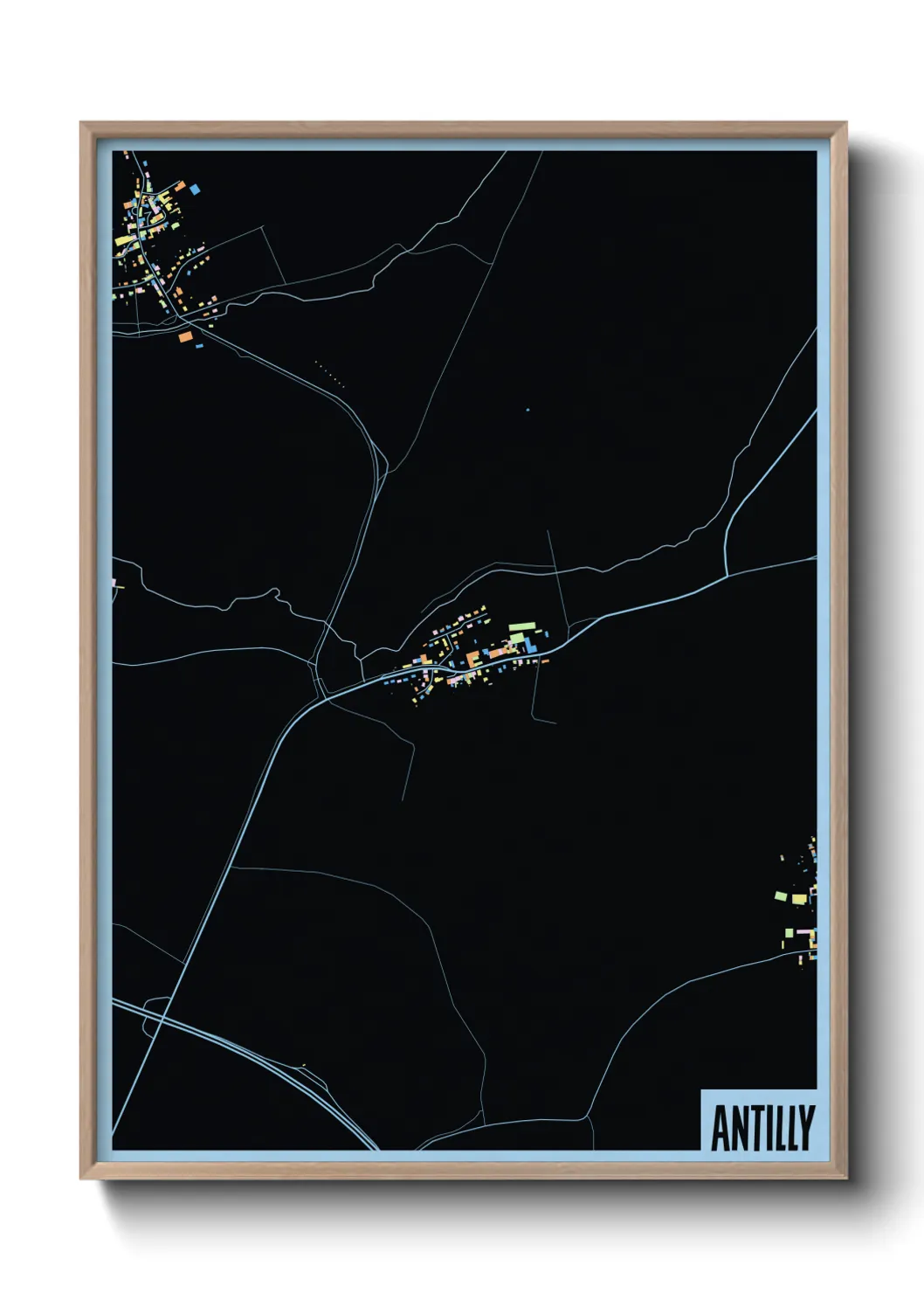 Une affiche de carte sur Antilly