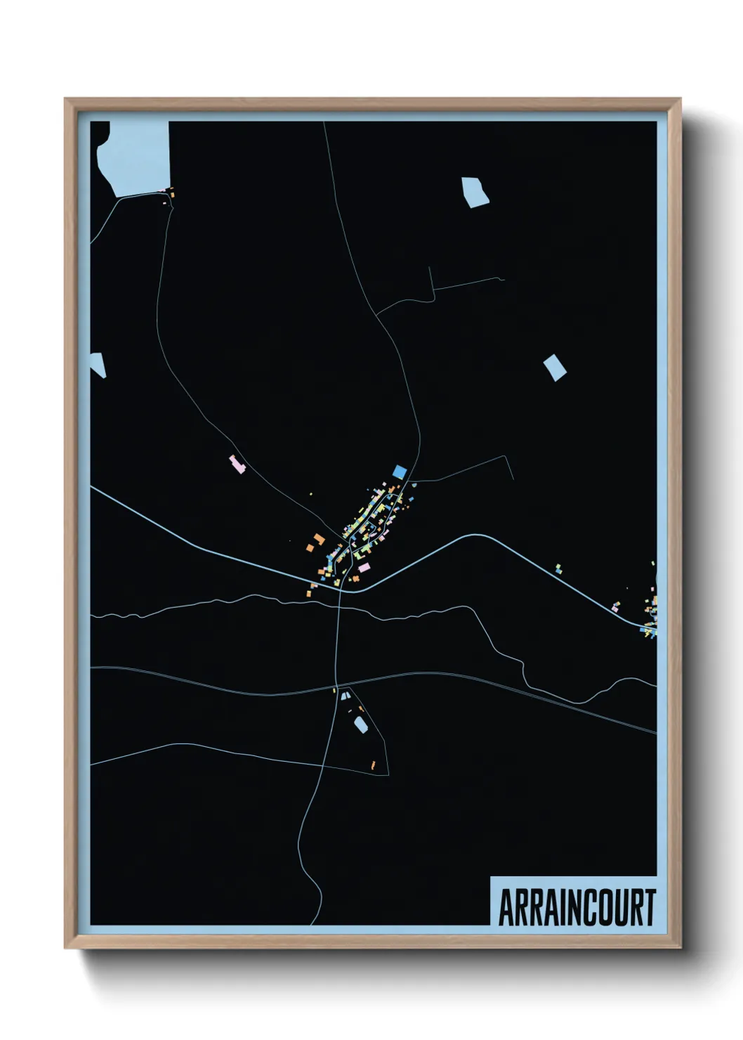 Une affiche de carte sur Arraincourt