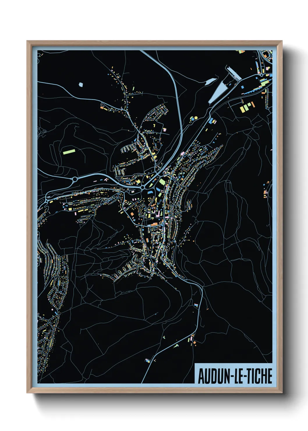Une affiche de carte sur Audun-le-Tiche