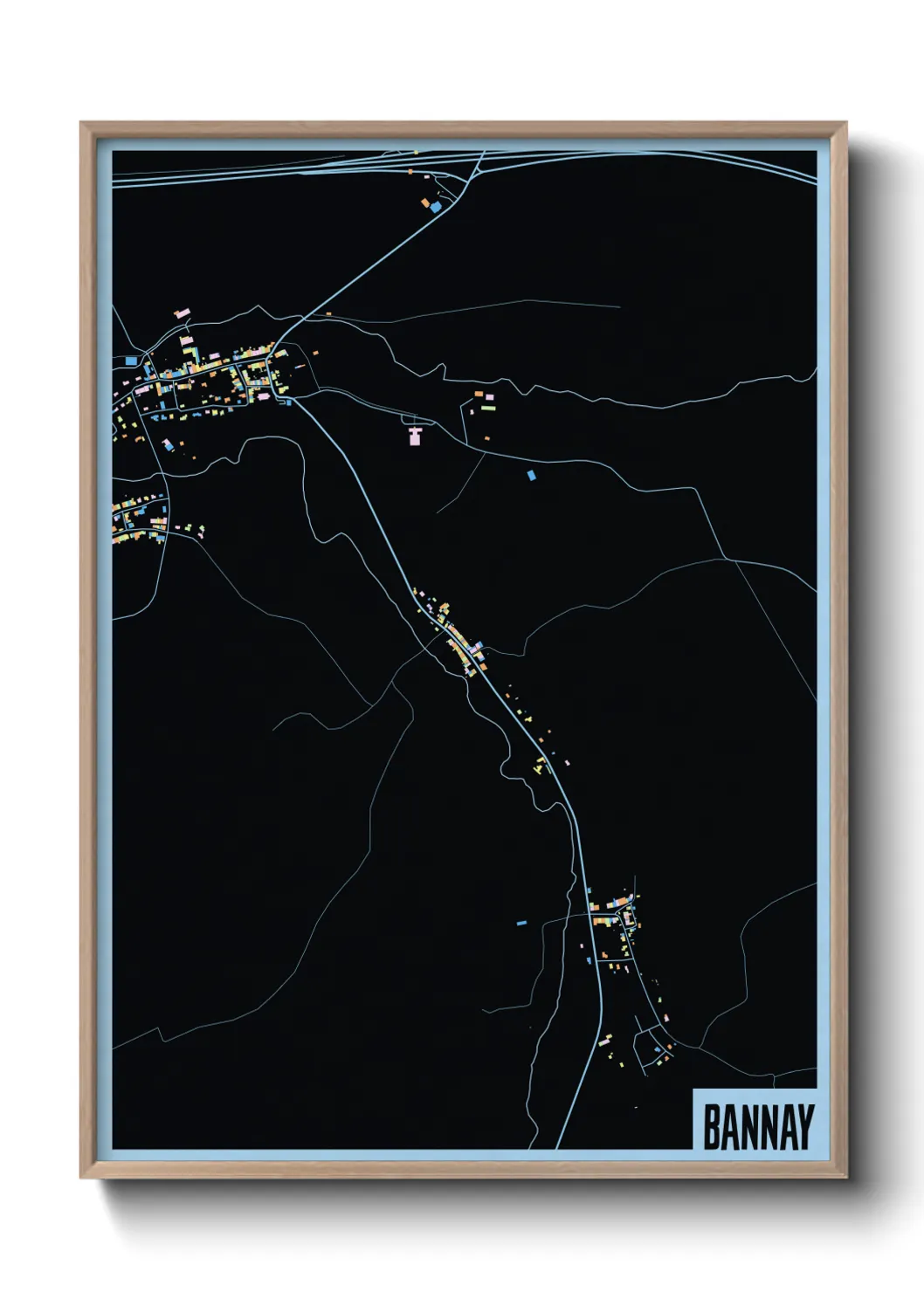 Une affiche de carte sur Bannay