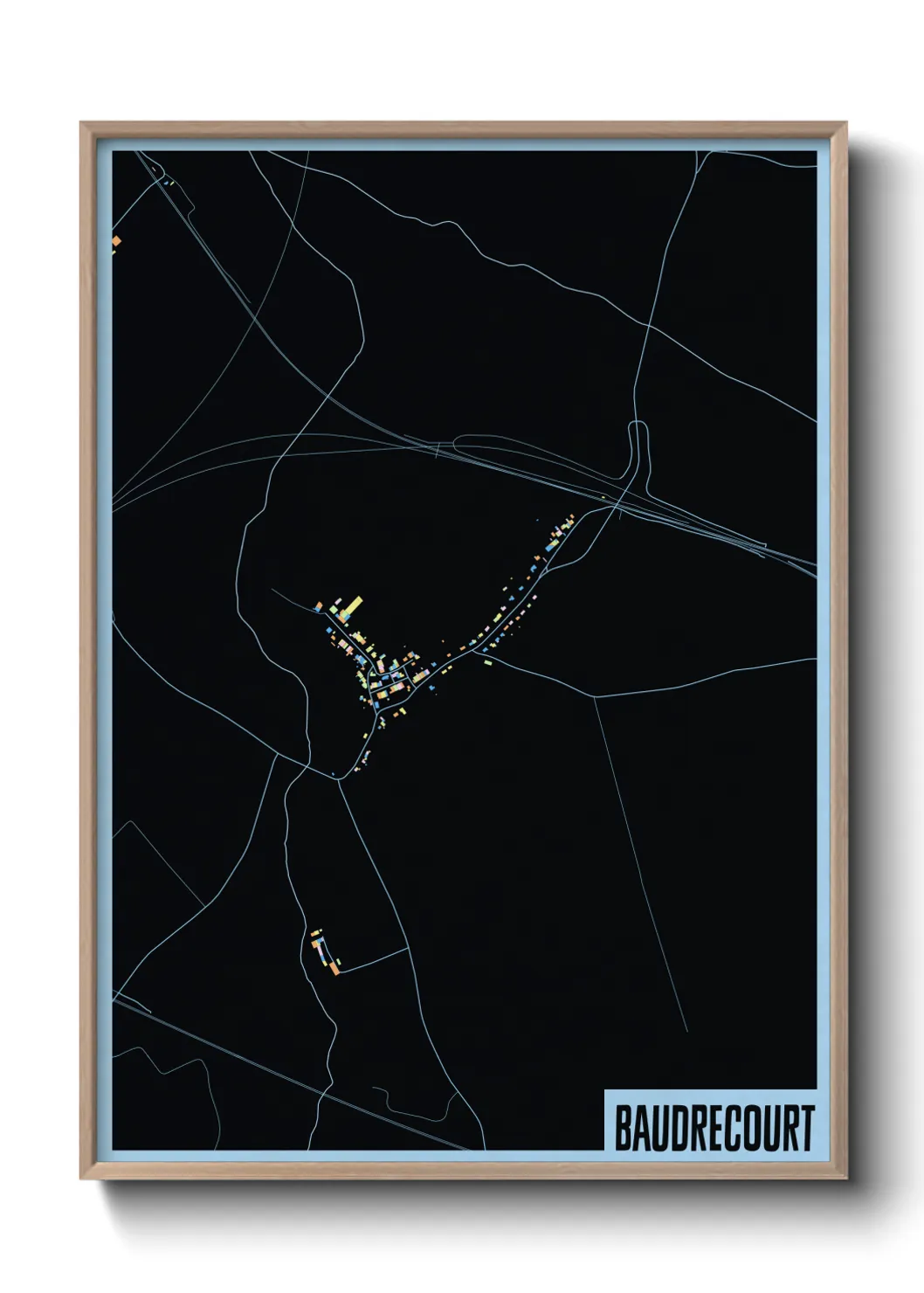 Une affiche de carte sur Baudrecourt