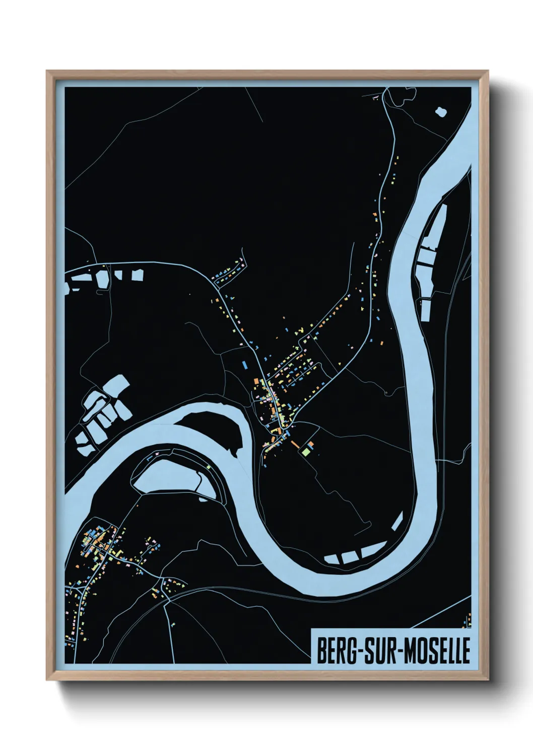 Une affiche de carte sur Berg-sur-Moselle