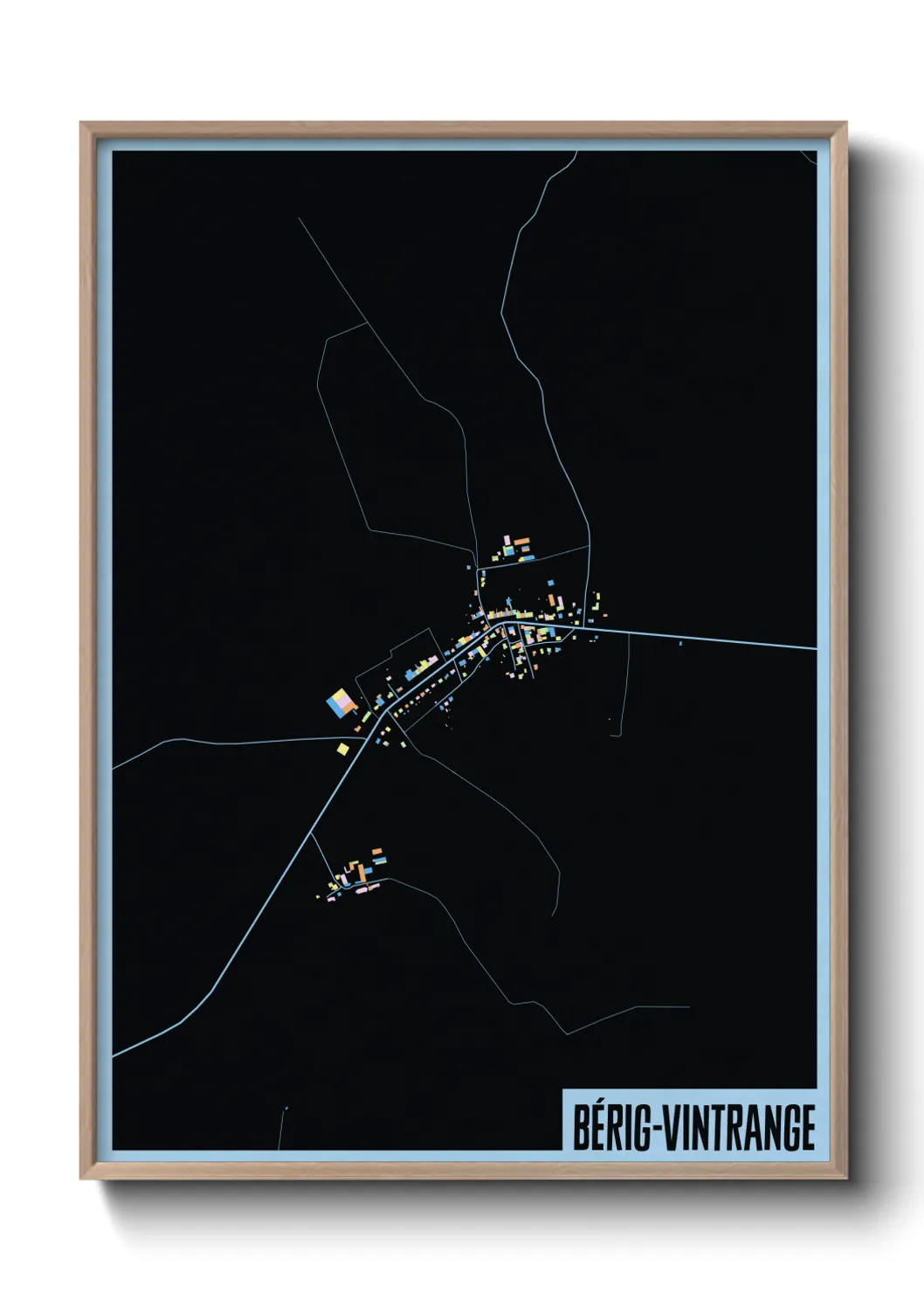 Une affiche de carte sur Bérig-Vintrange