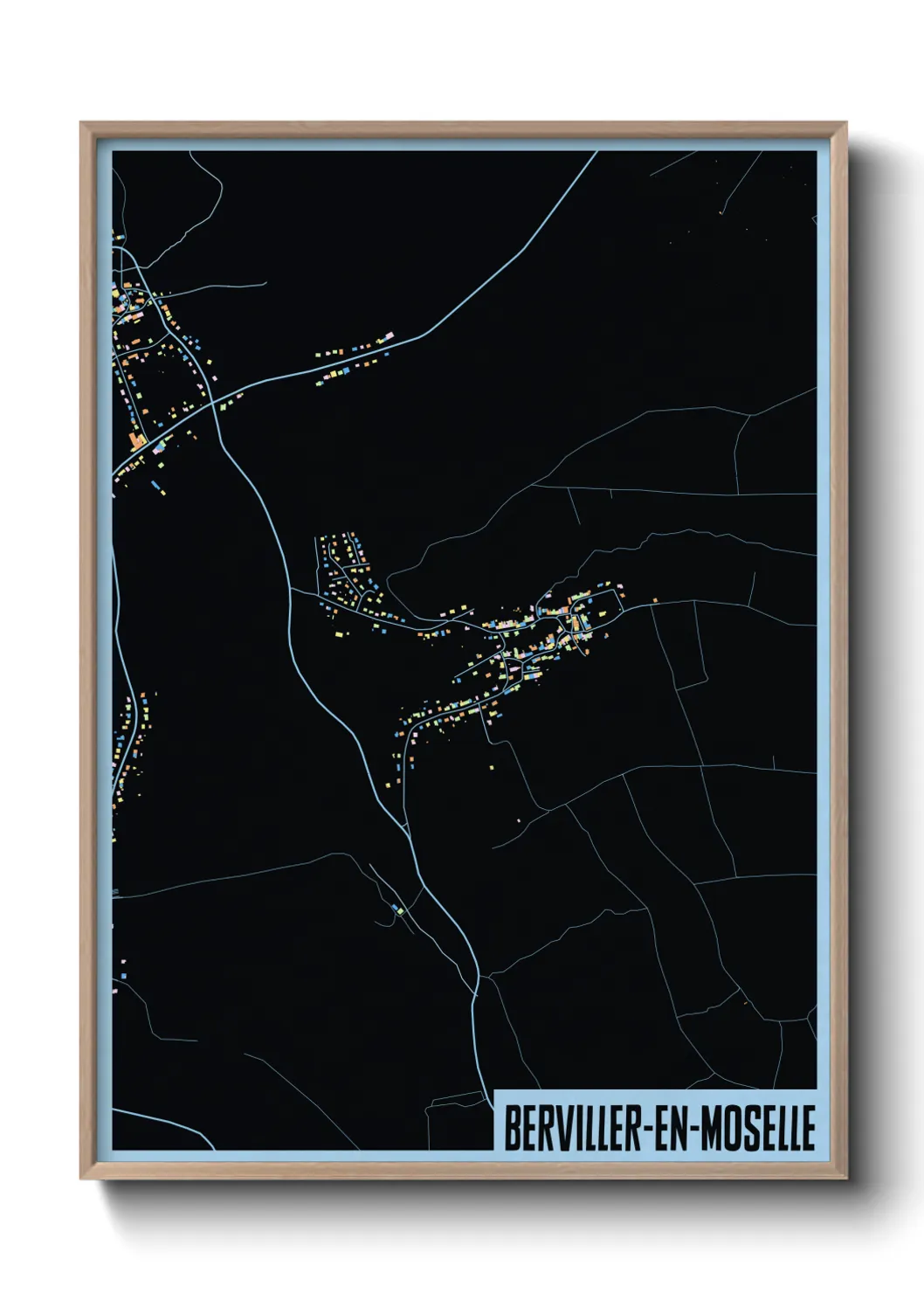 Une affiche de carte sur Berviller-en-Moselle