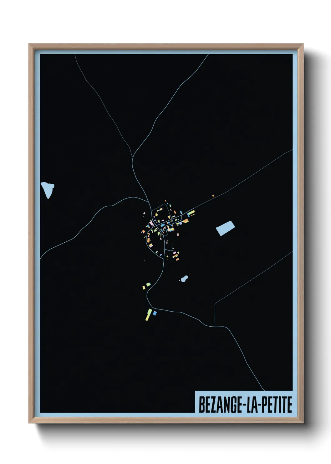 Une affiche de carte sur Bezange-la-Petite