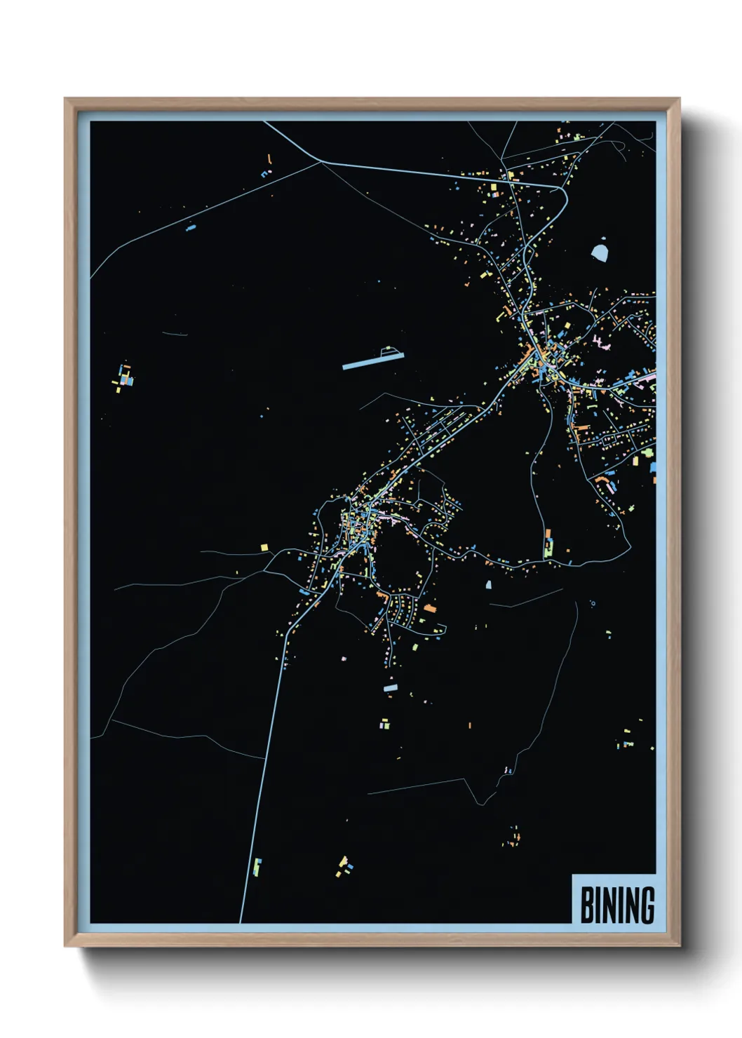 Une affiche de carte sur Bining