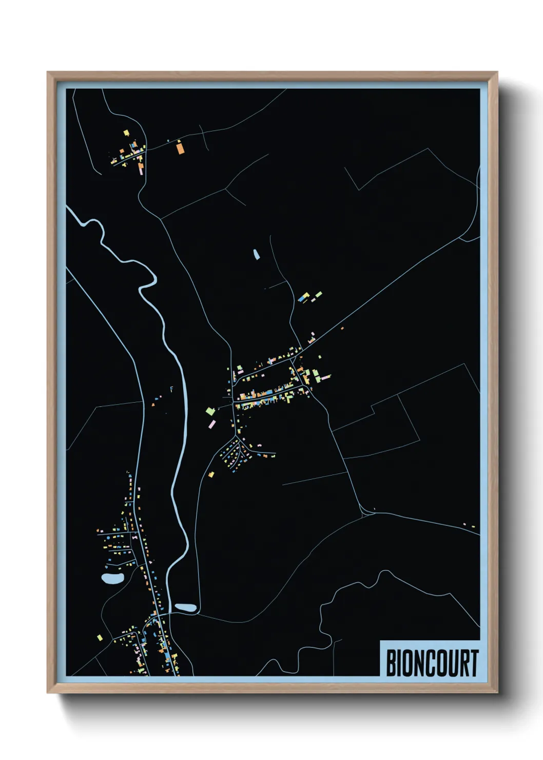 Une affiche de carte sur Bioncourt