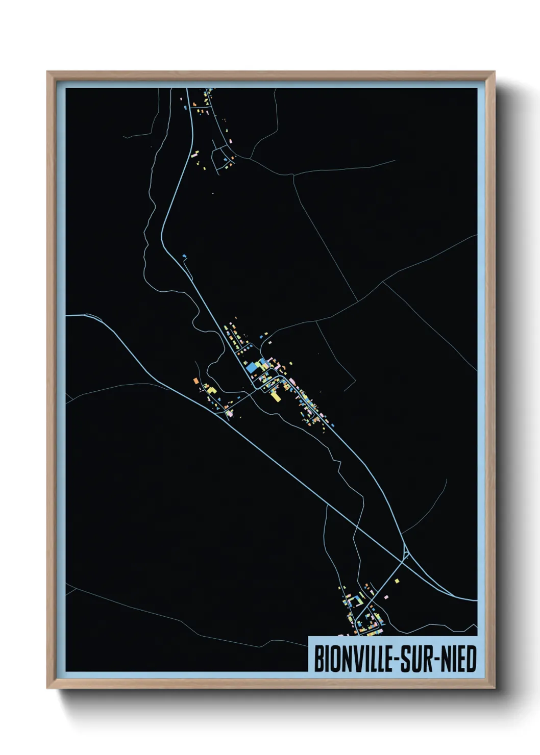 Une affiche de carte sur Bionville-sur-Nied