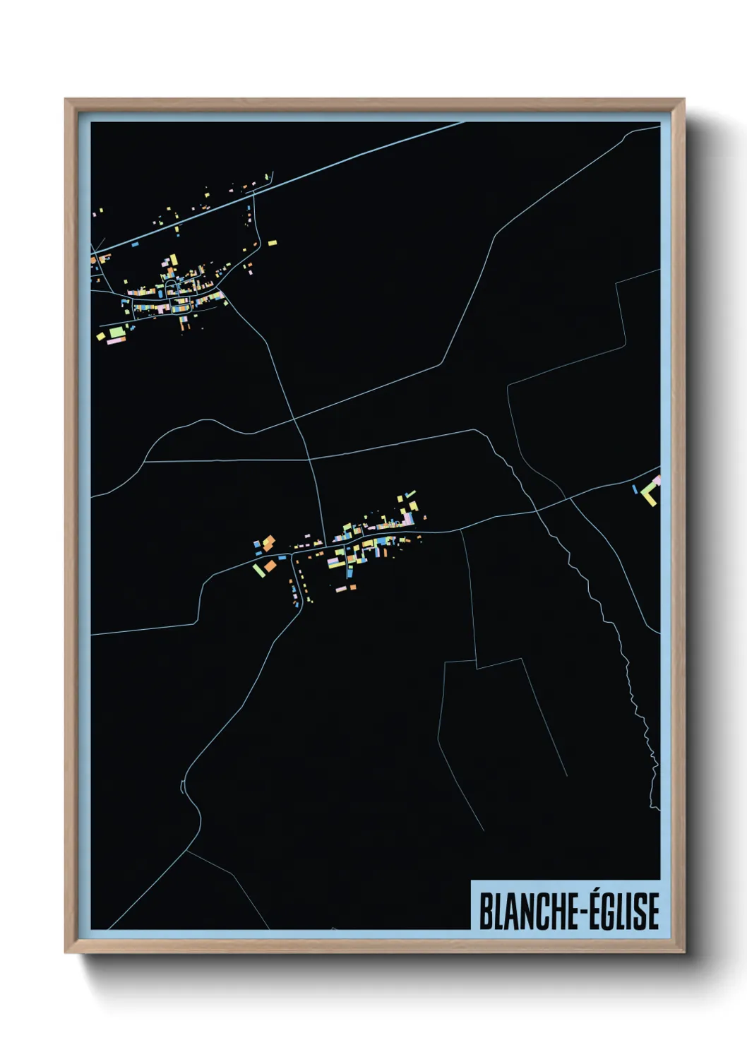 Une affiche de carte sur Blanche-Église