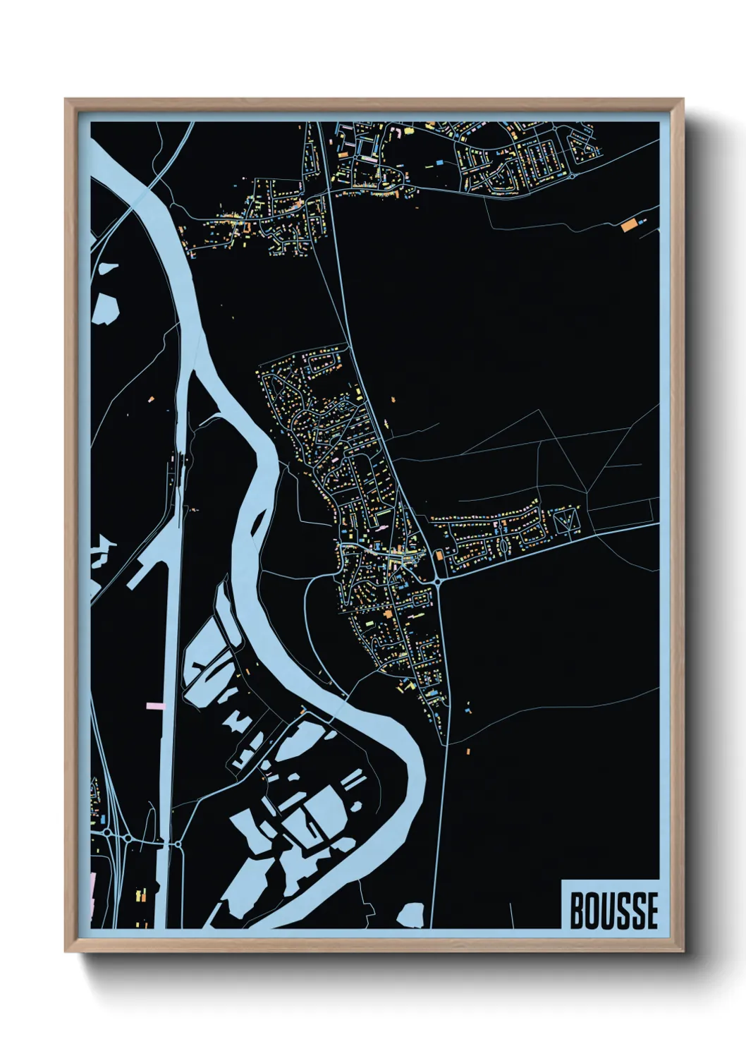 Une affiche de carte sur Bousse