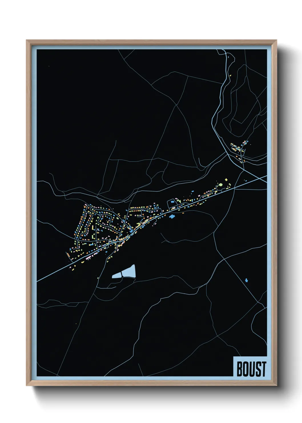 Une affiche de carte sur Boust