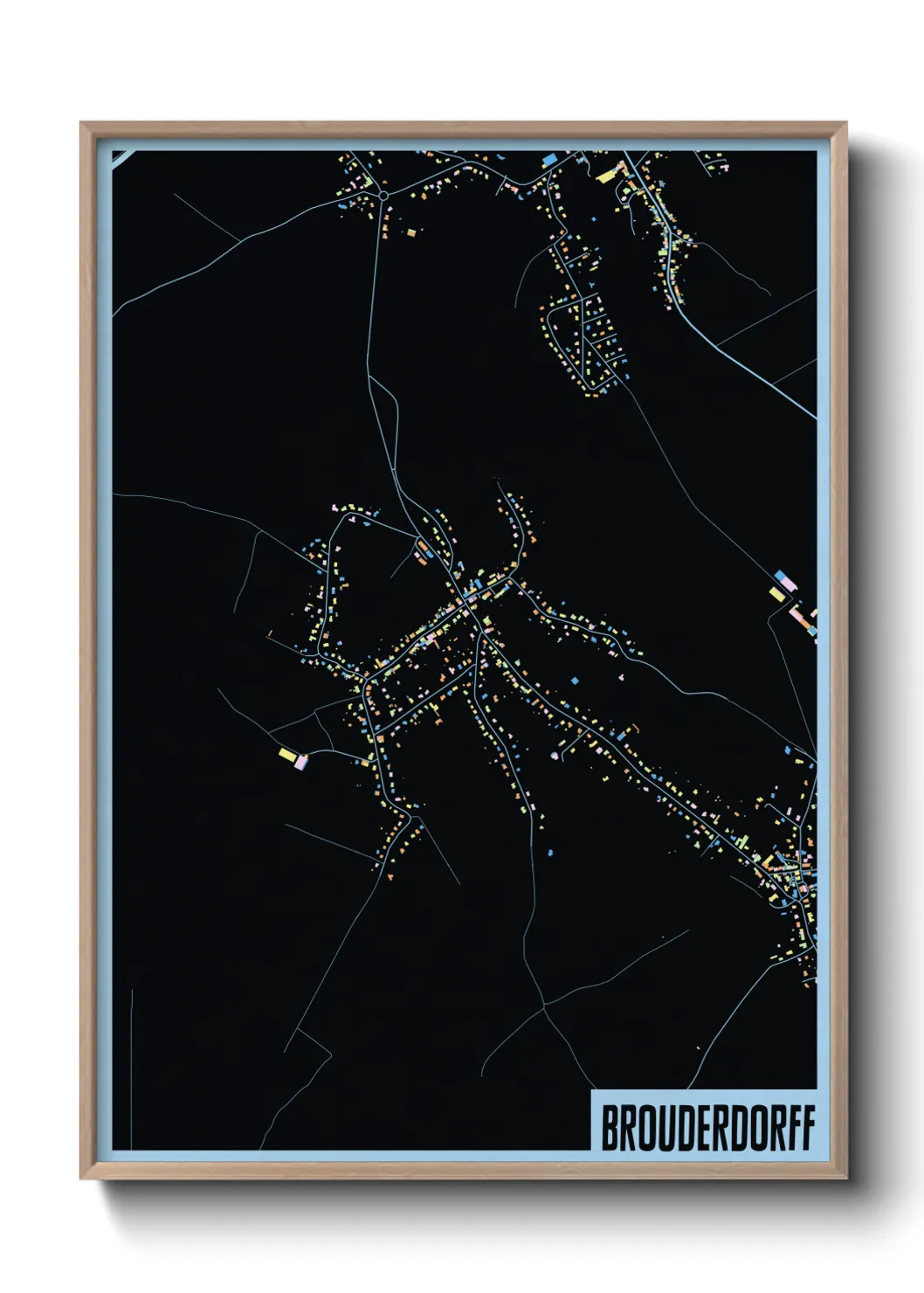 Une affiche de carte sur Brouderdorff