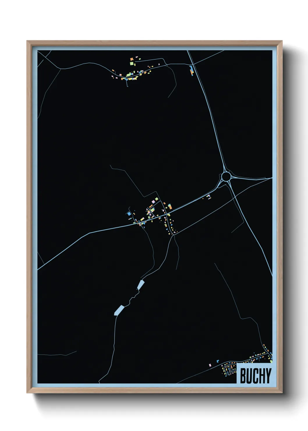 Une affiche de carte sur Buchy