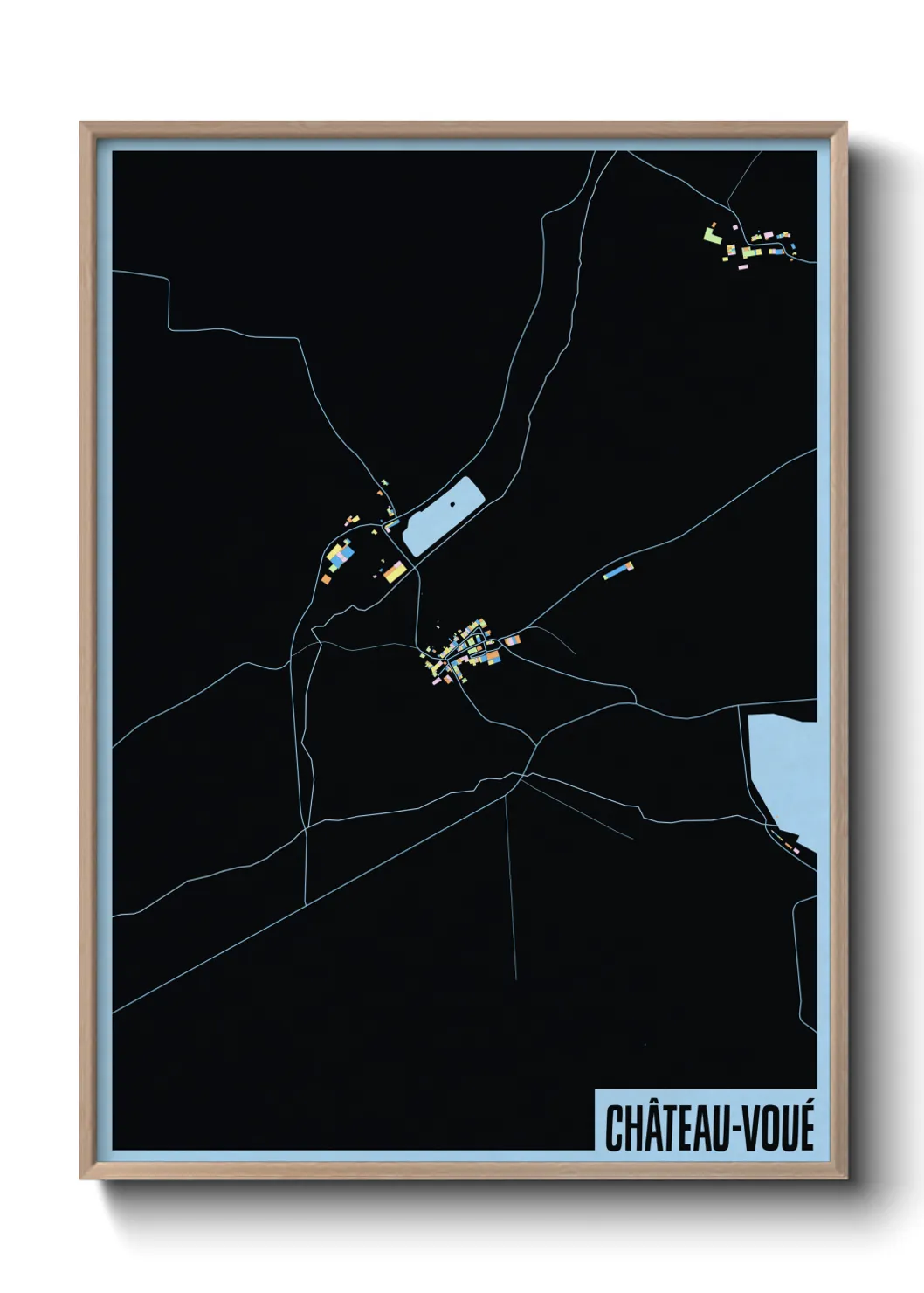 Une affiche de carte sur Château-Voué